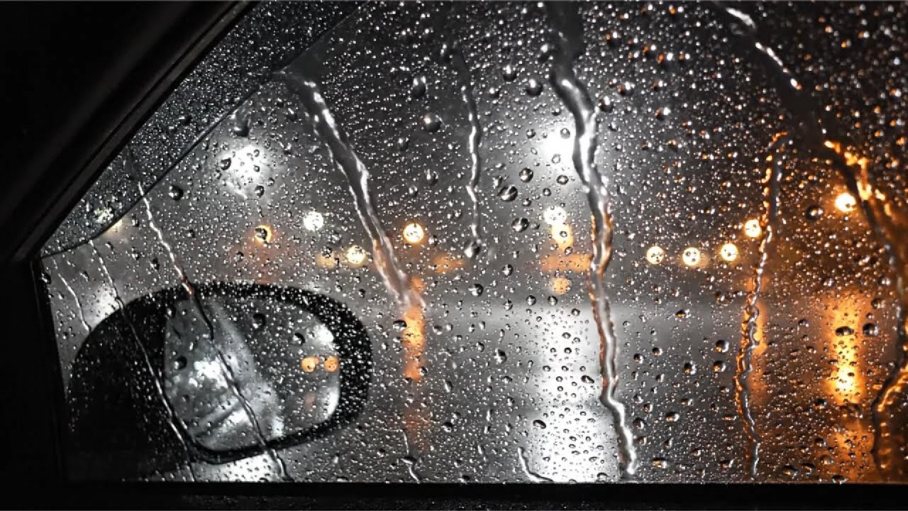 Dark Night, Heavy Rain, Car Ambience  Comfort Sounds for Sleep & Stress Relief