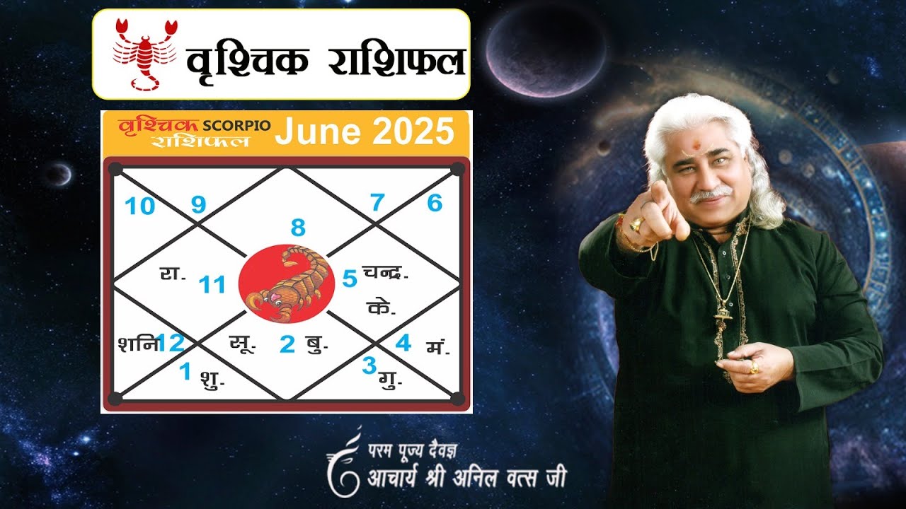 वृश्चिक (Vrishchik) राशिफल जून 2025 | Scorpio horoscope June 2025 | आचार्य अनिल वत्स जी |