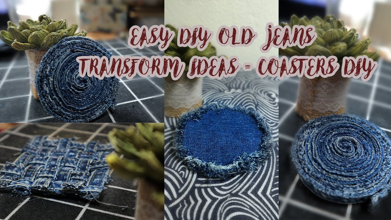EASY DIY OLD JEANS TRANSFORM IDEAS - coasters DIY