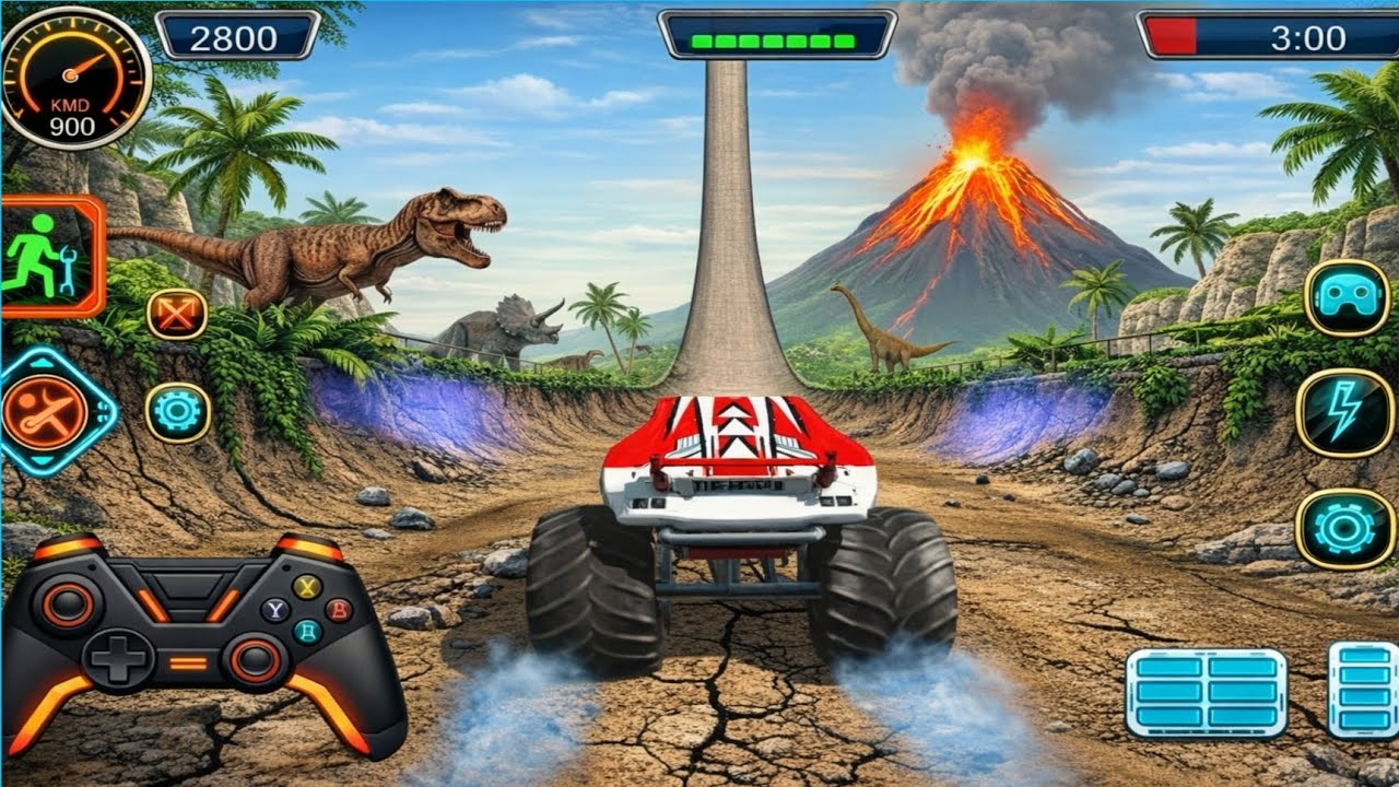 Ultimate Monster Truck Stunt Racing Gameplay | Extreme Jumps on Impossible Mega Tracks