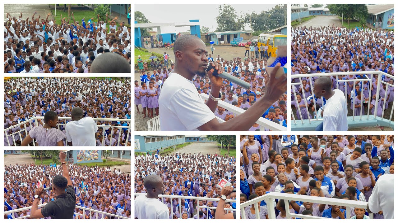 Kwadwo Nkansah Lilwin Really took his time to Entertain the student of Kofi Agyei Snr High School 🤩