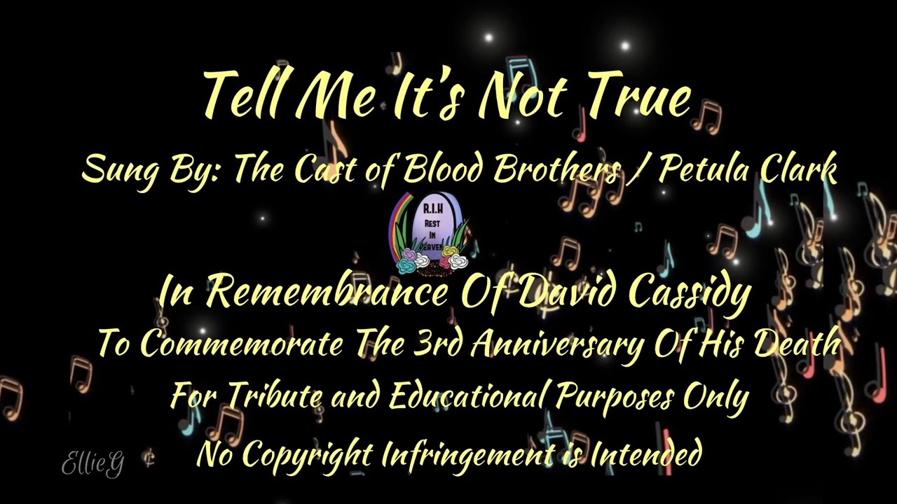 Tell Me It’s Not True  - David Cassidy Tribute 3rd Anniversary - No Copyright Infringement Intended