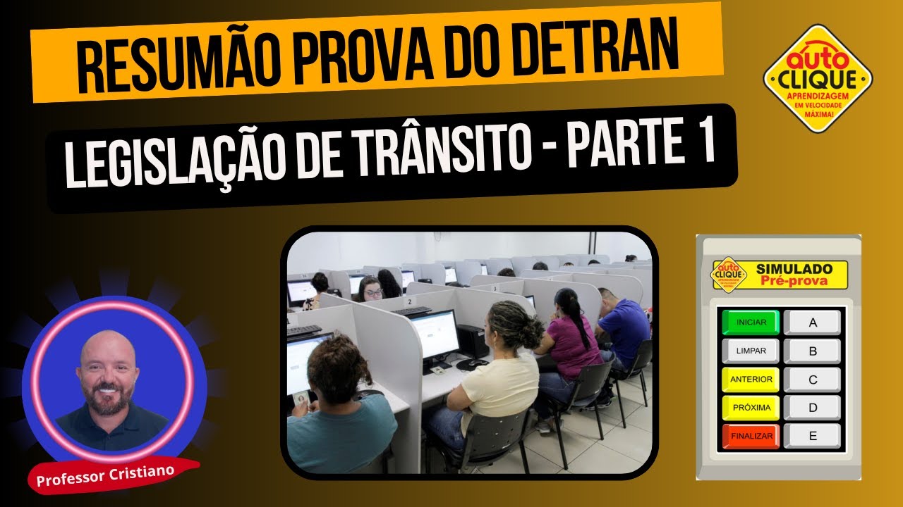 RESUMÃO LEGISLAÇÃO DE TRÂNSITO PARTE 1 - PASSAR NA PROVA DO DETRAN - #provasimuladadodetran #detran
