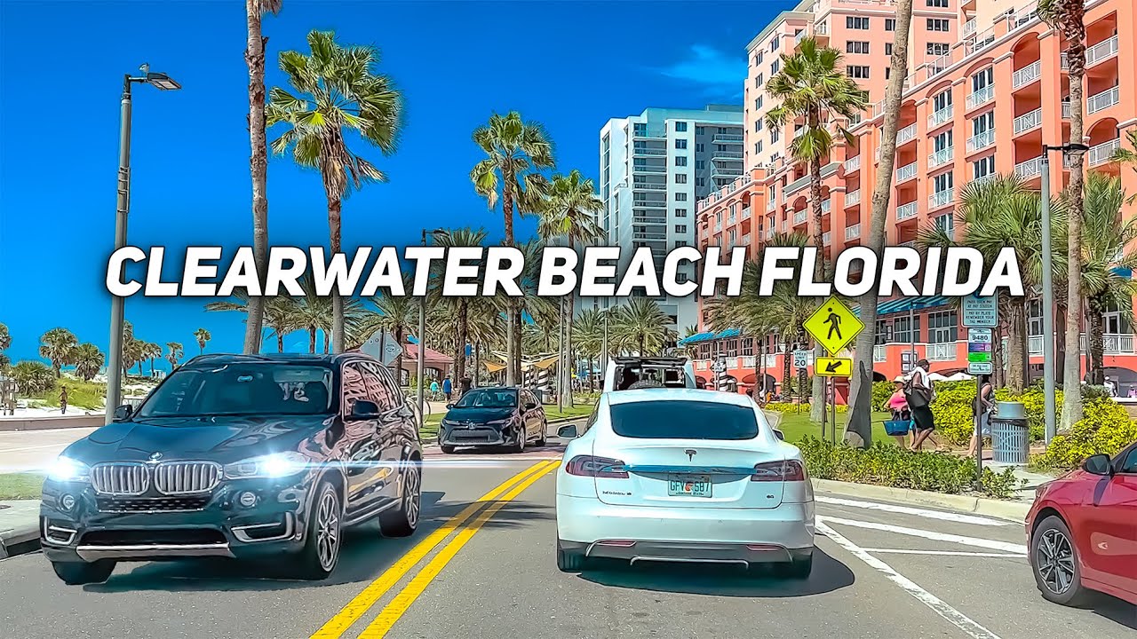 DRIVING TOUR CLEARWATER BEACH FLORIDA - HONEYMOON ISLAND
