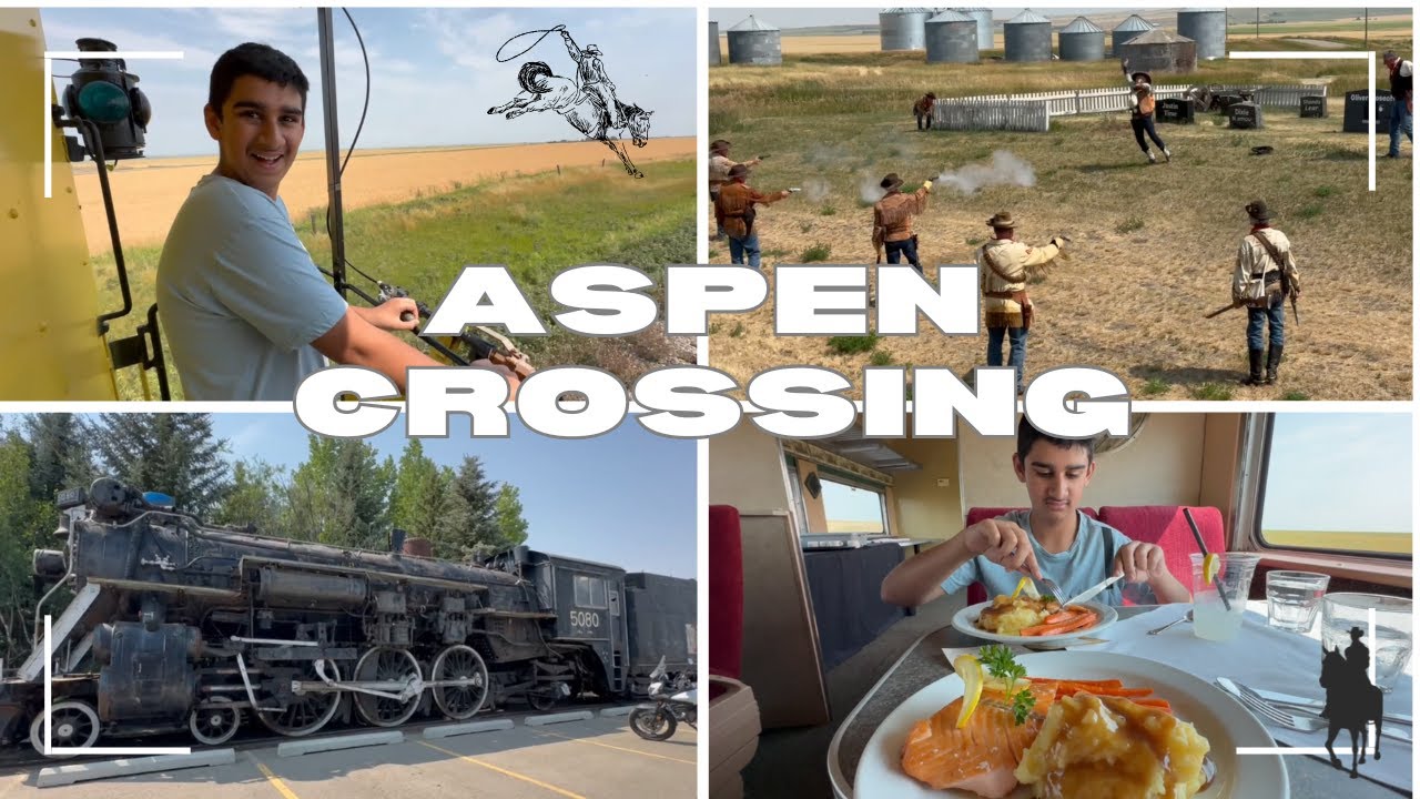 Aspen Crossing I Great Alberta Prairie Tour 🚂 🇨🇦 I Train Excursion I Grain Elevators I Train Robbery