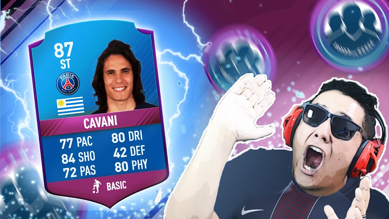 PRIMEIRA VEZ CARTA AZUL!!! CAVANI ESPECIAL 300 GOLS!!  FIFA 17 ULTIMATE TEAM!