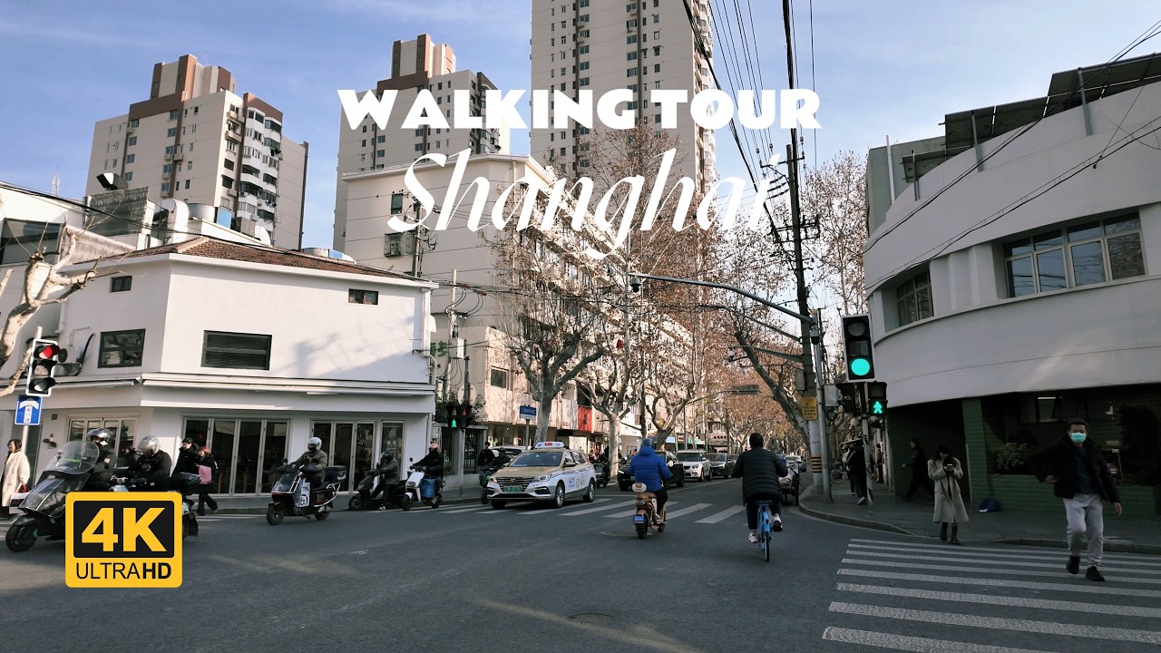 【4K Walk】Shanghai Winter Afternoon | Urumqi Middle Road | City Walk |French Concession | 4K 60fps