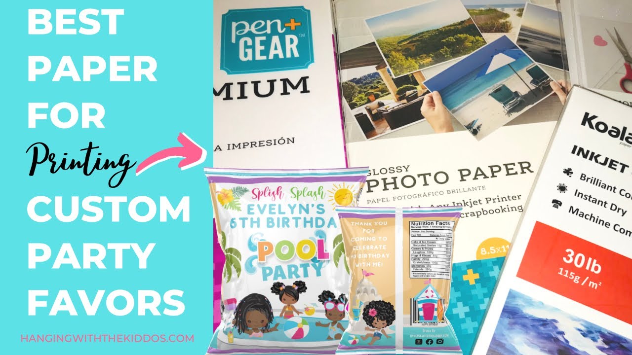 Best Paper for Party Favors|How to Print Custom Party Favors for Chip Bags-Rice Krispie Treats Etc.