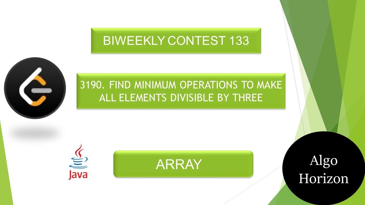 LeetCode 3190 | Find Minimum Operations to Make All Elements Divisible by Three | #leetcodecontest