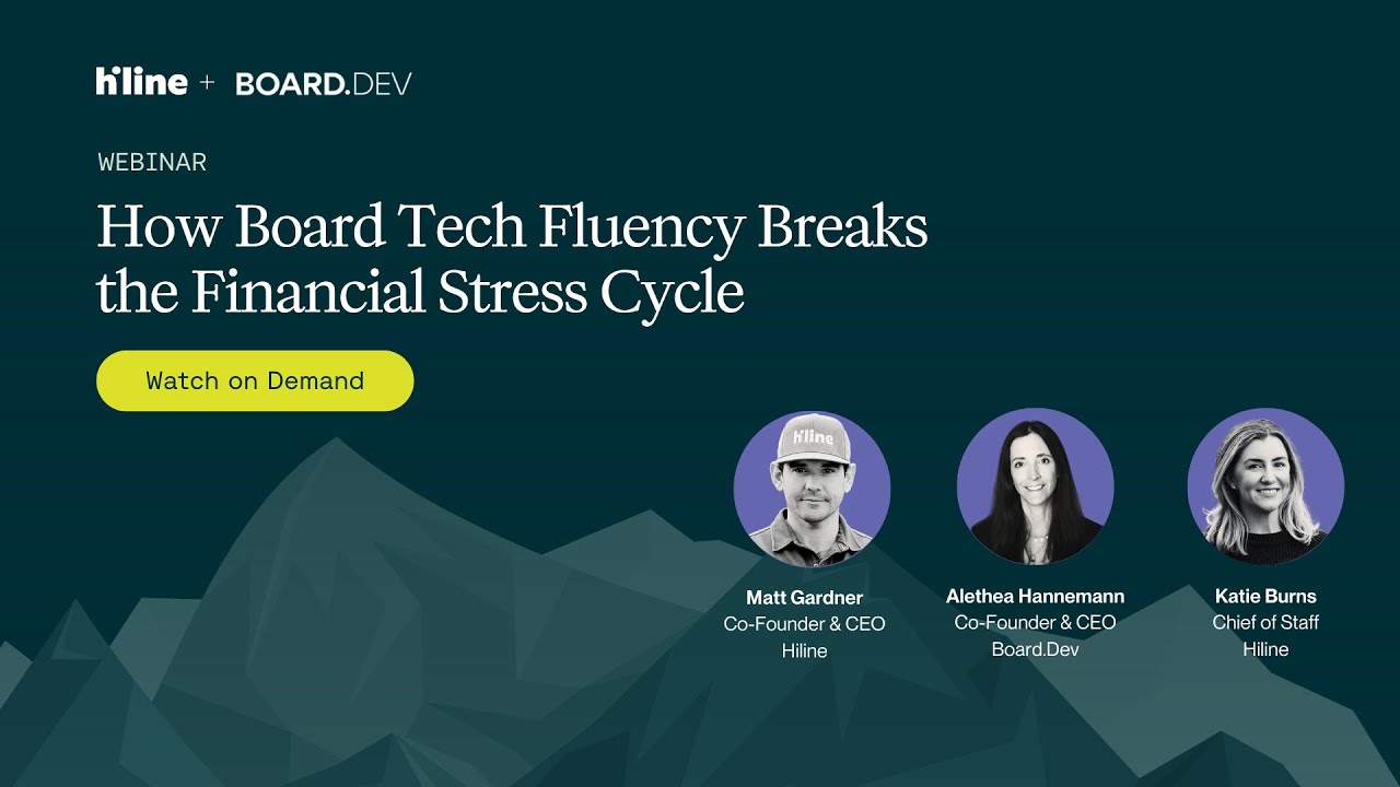 How Board Tech Fluency Breaks the Nonprofit Financial Stress Cycle | Webinar with Hiline & Board.dev