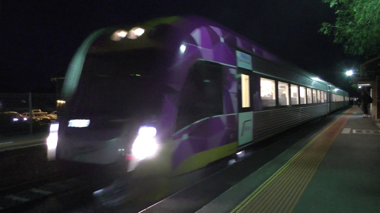 V/Line trains at Little River (ft Metro Trains X'trapolis transfers)