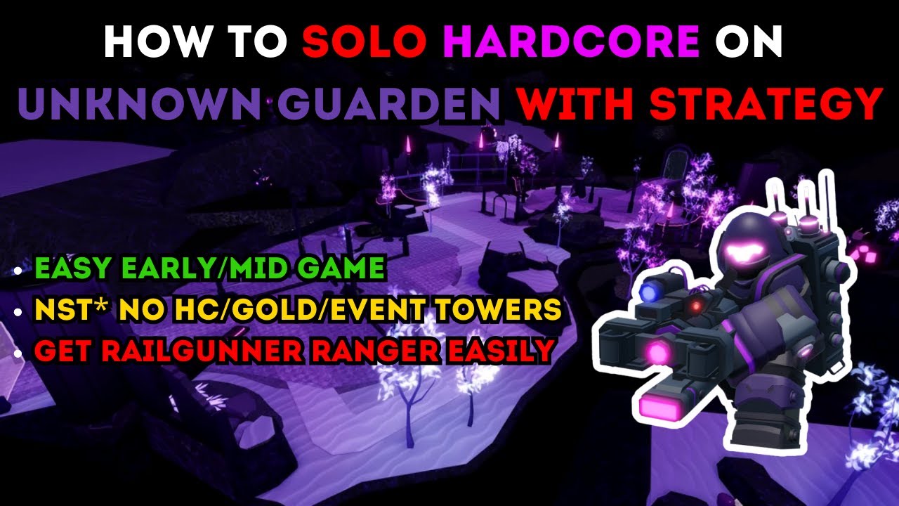HOW TO SOLO HARDCORE ON UNKNOWN GARDEN NST* WITH THIS OP STRATEGY | Roblox Tower Defense Simulator