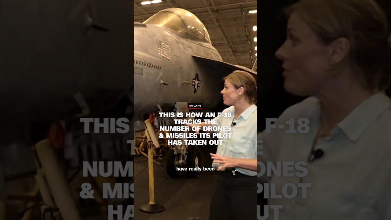 This is how an F-18 tracks the number of drones and missiles its pilot has taken out