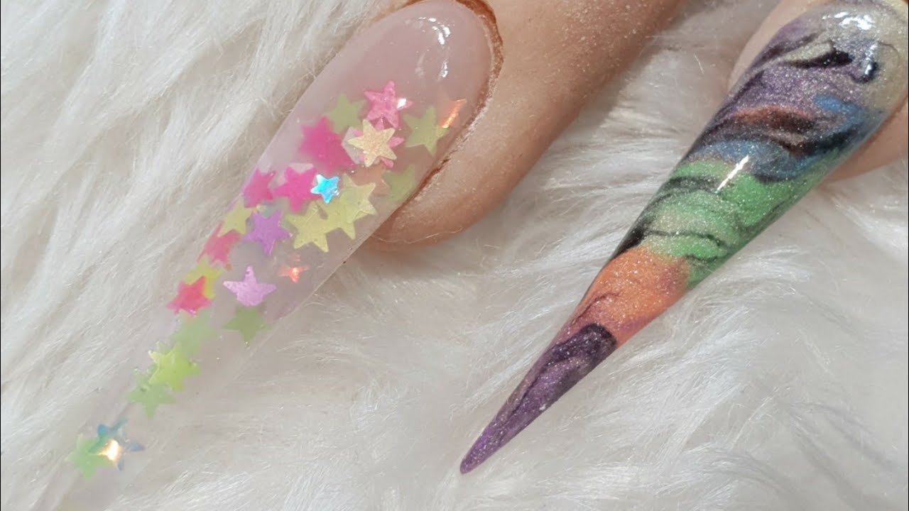 Pastel Marble Acrylic & Glitter Embedding