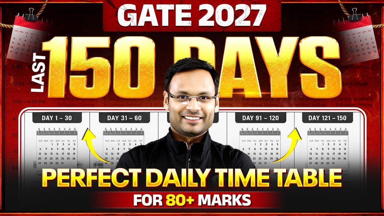 GATE 2027 Last 150 Days Strategy&nbsp;| Step-by-Step Daily Routine & Study Plan to Score 80+ Marks