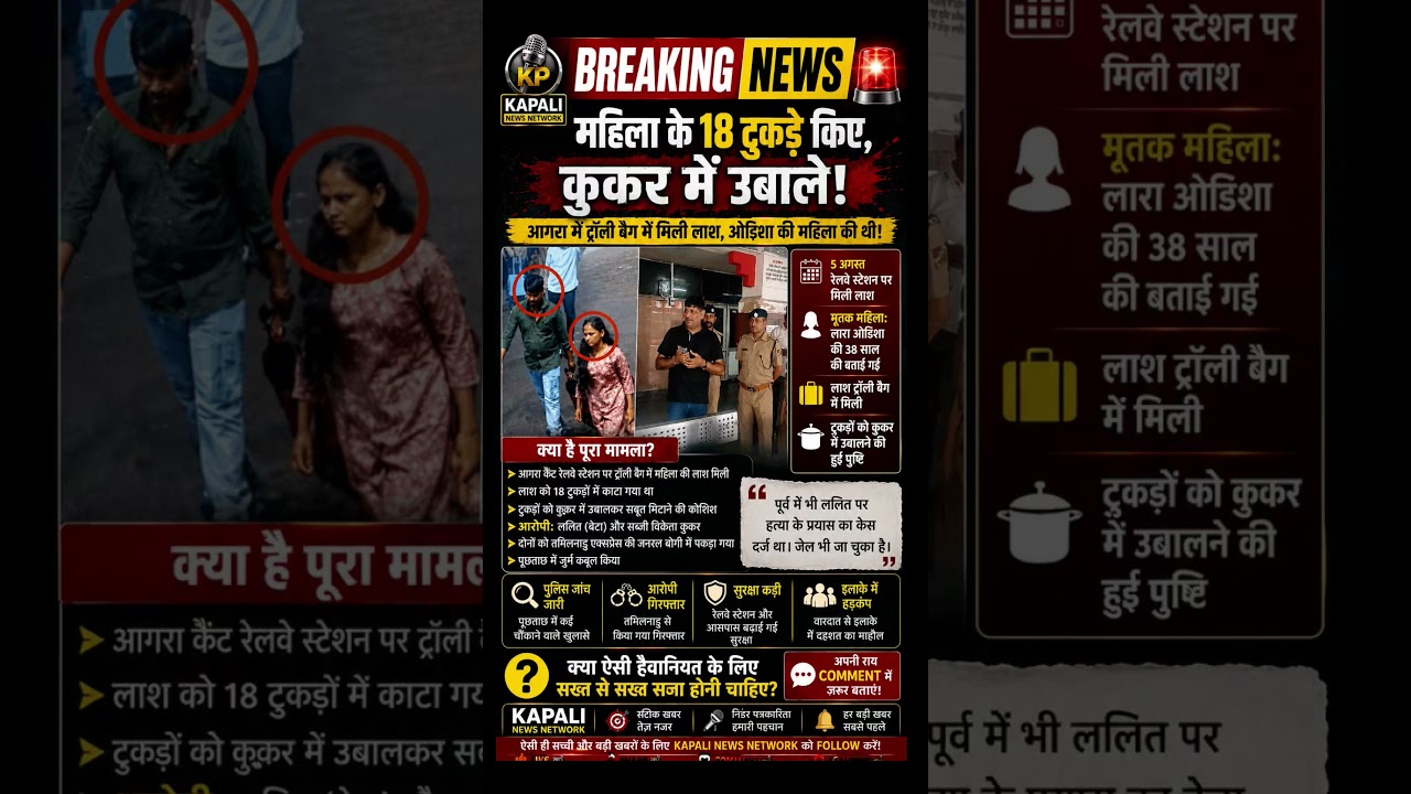🚨 BREAKING NEWS | Agra Trolley Bag Murder Case 🚨#breakingnews #latestnews #crimenews #viralnews