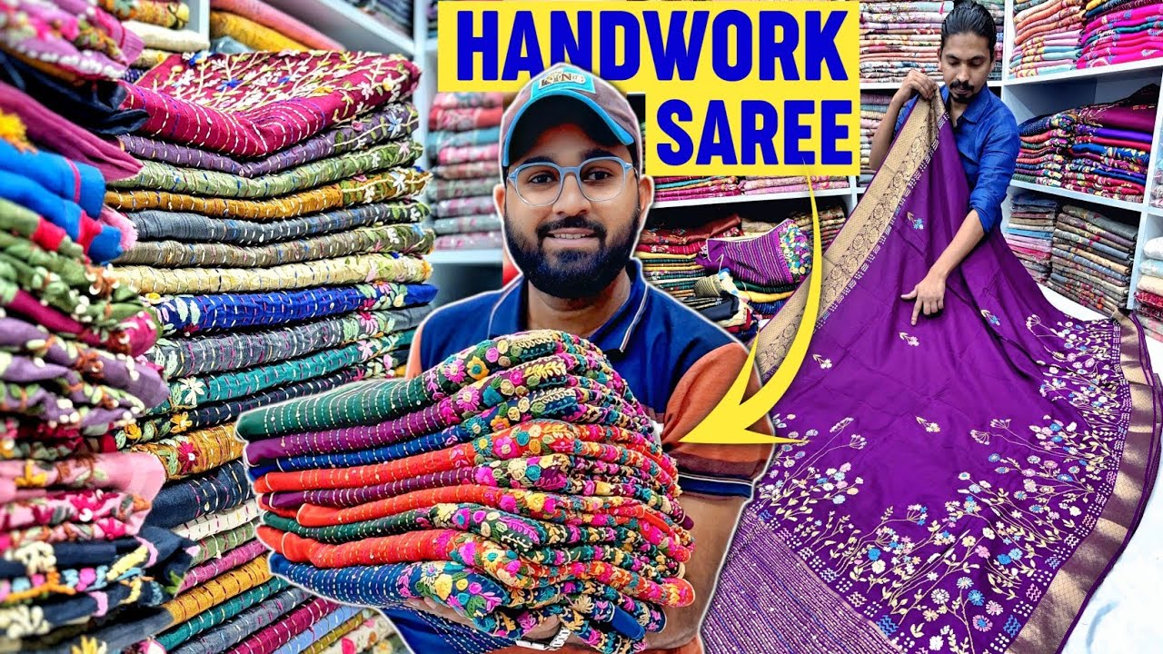 Hand Parsi Work & Kutch Work Saree Manufacturer / Kolkata Handwork Saree Wholesaler - JANVI CREATION