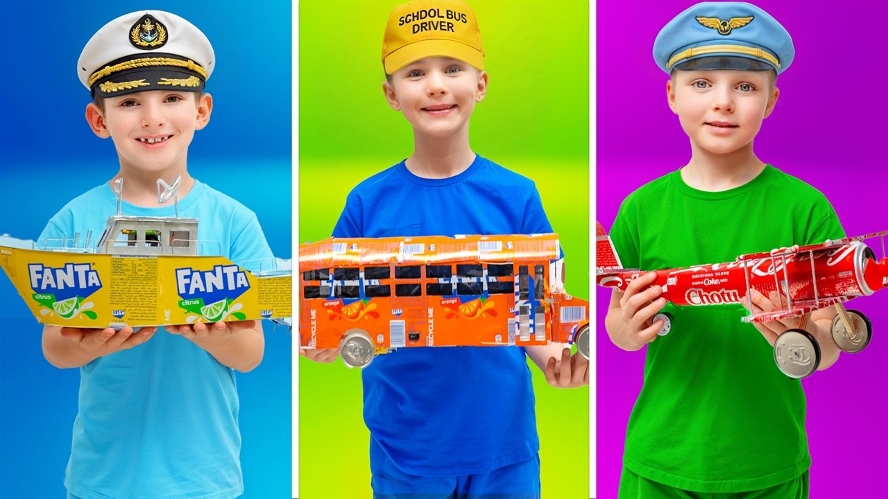 Making Toys From Trash! ♻️ DIY Recycling & Sorting Adventure for Kids