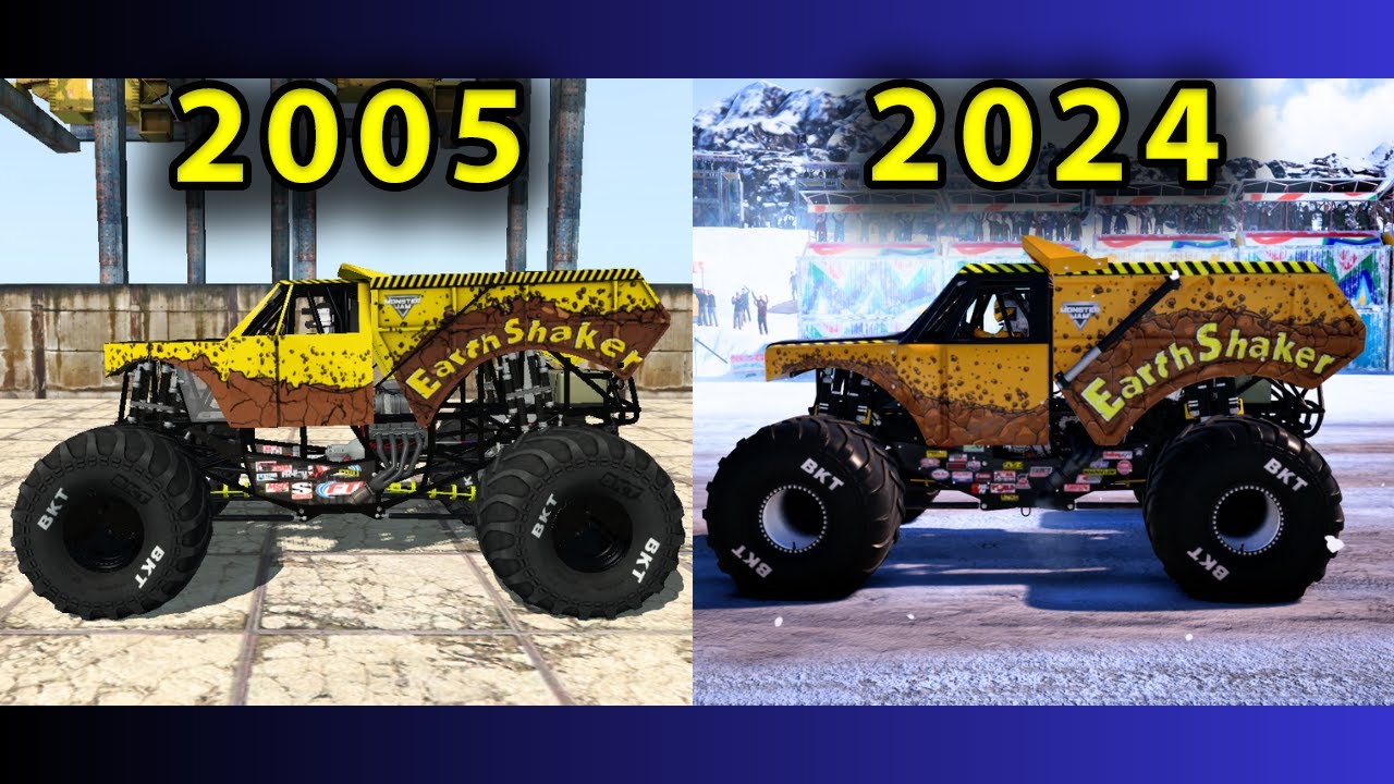 EARTHSHAKER Monster Truck Evolution in Monster Jam Games (2016-2024)