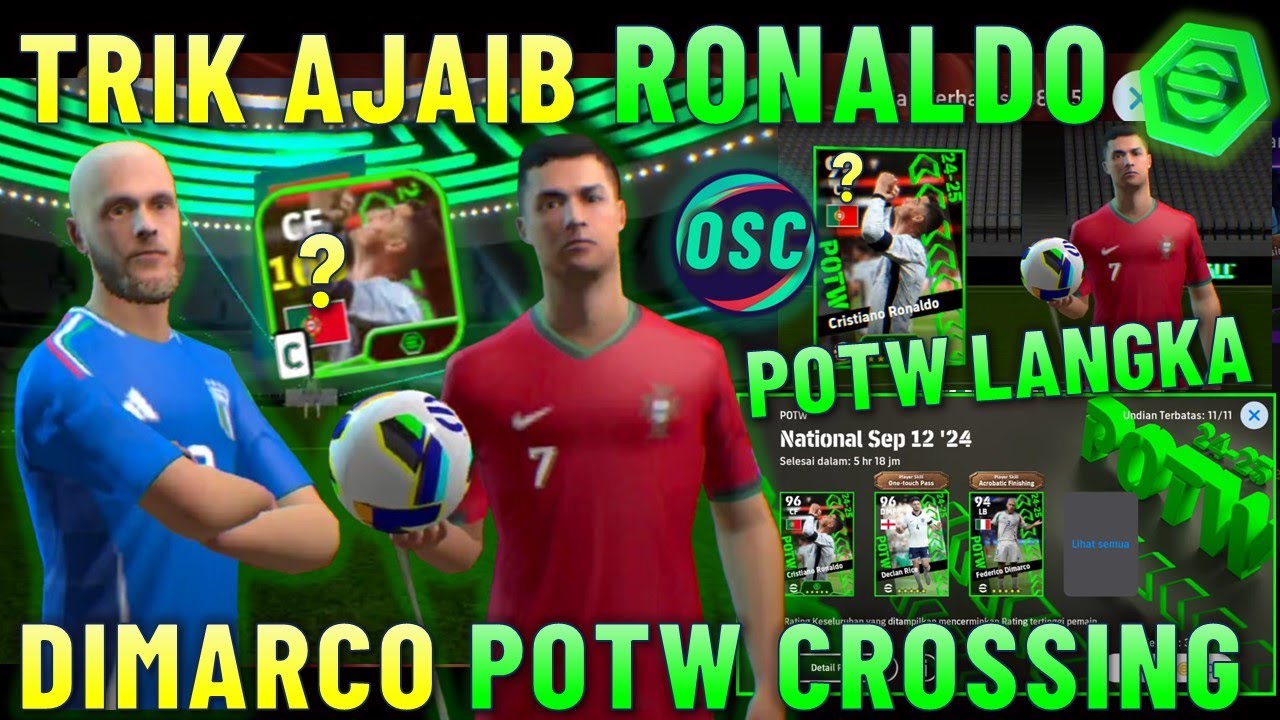 POTW LANGKA !! TRIK AJAIB RONALDO POTW BOOSTER LANGKA & DIMARCO POTW CROSSING EFOOTBALL 2025 MOBILE
