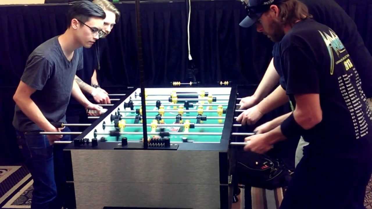 2014 HOFC Foosball Handicap Doubles Phoung & Burrows vs Smith & Spredeman Slo-Mo Goal