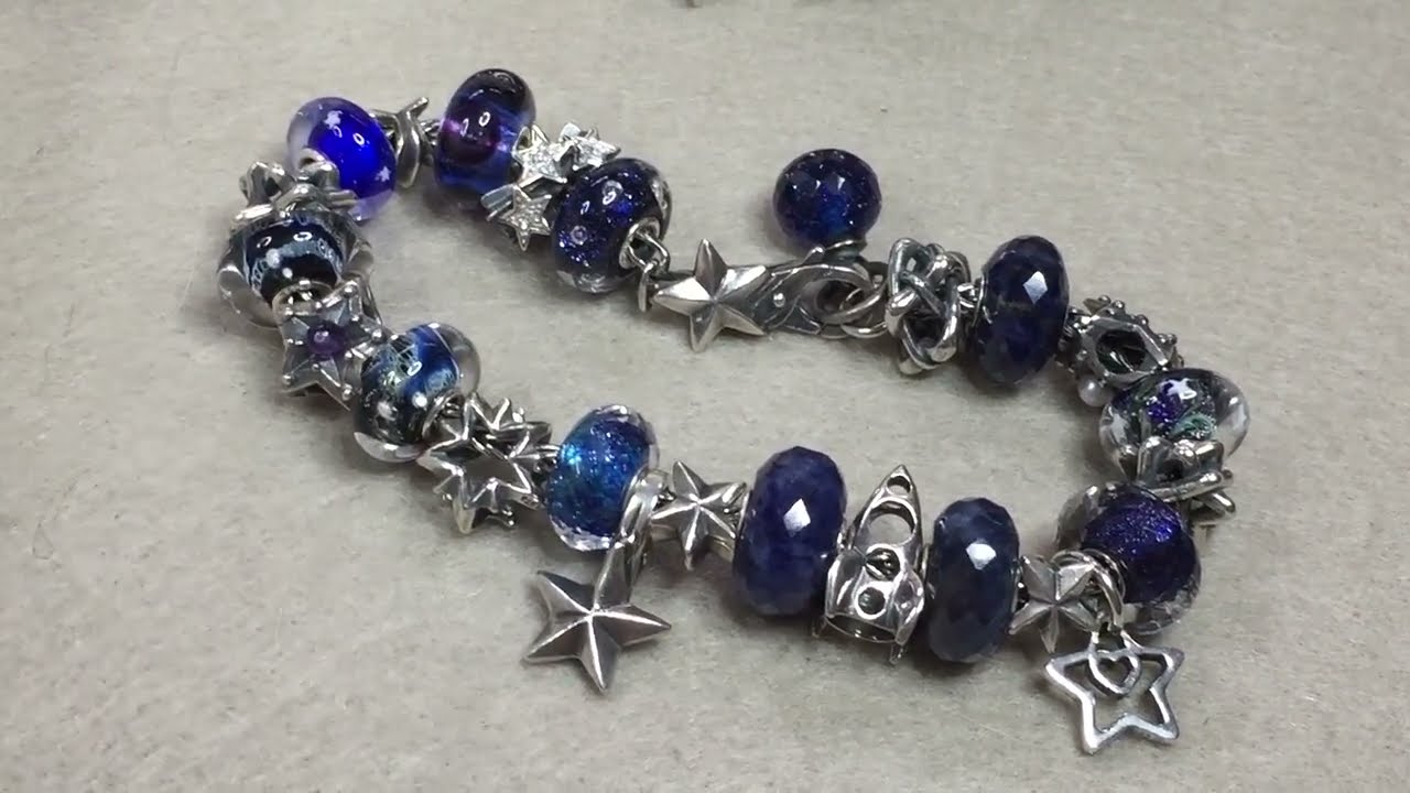 TROLLBEADS ❤️  BRACCIALE STAR E STELLE CON BOLLE BLUE RITIRATO E DOVE INSERIRLO (con sottotitoli)