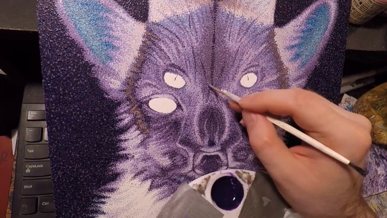 Catalope - Cat Art Show pointillism timelapse painting JoKa