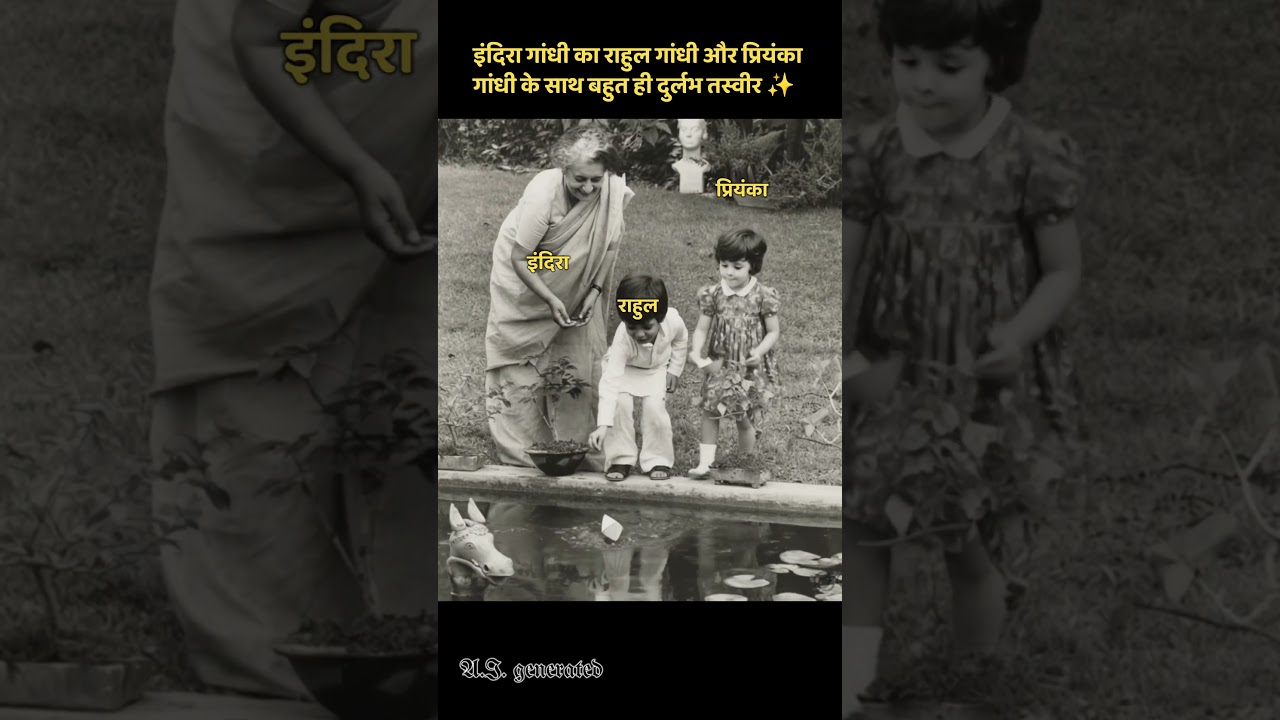 Indira Gandhi with Rahul Gandhi and Priyanka Gandhi
