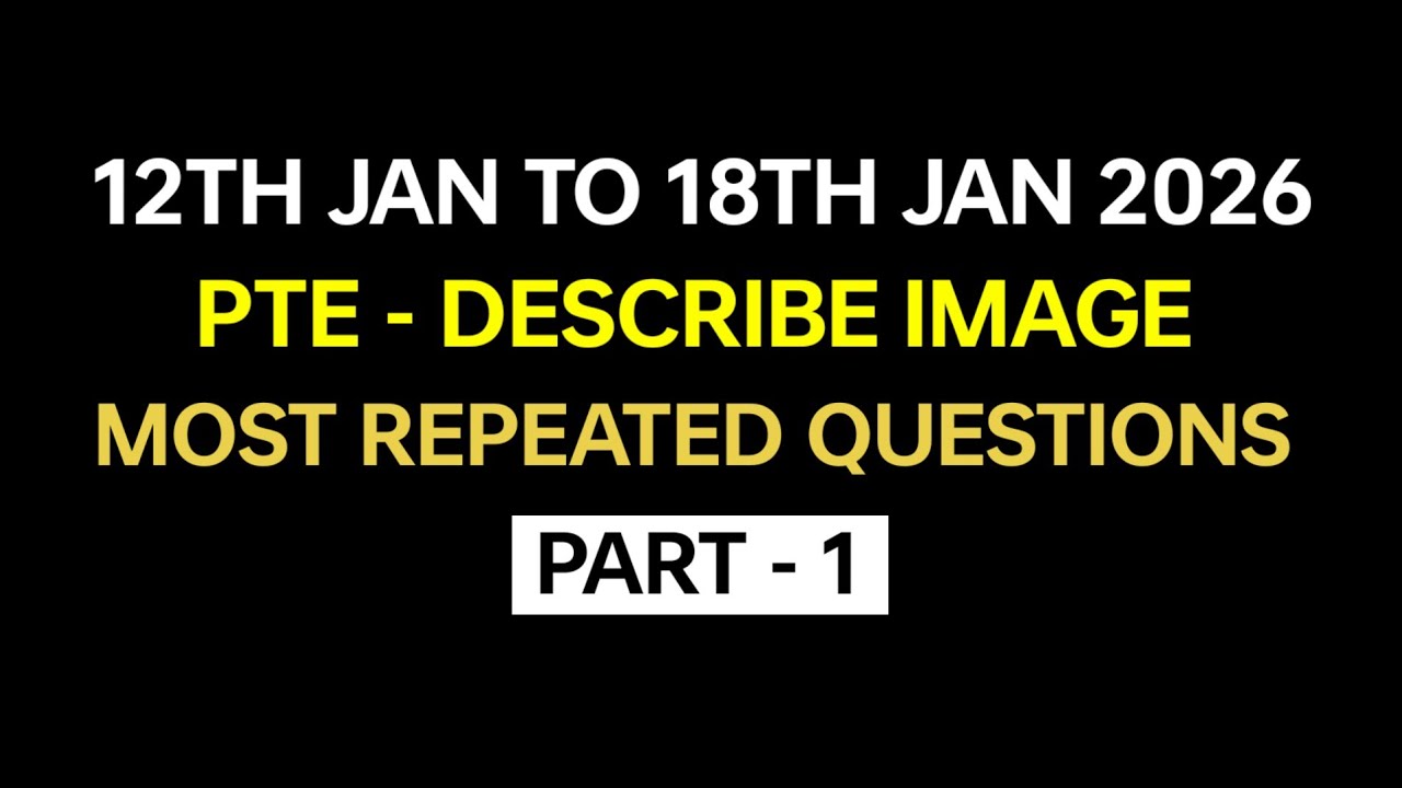 PTE Describe Image (Part-1) Jan 2026 Exam Prediction | Describe image pte today. 