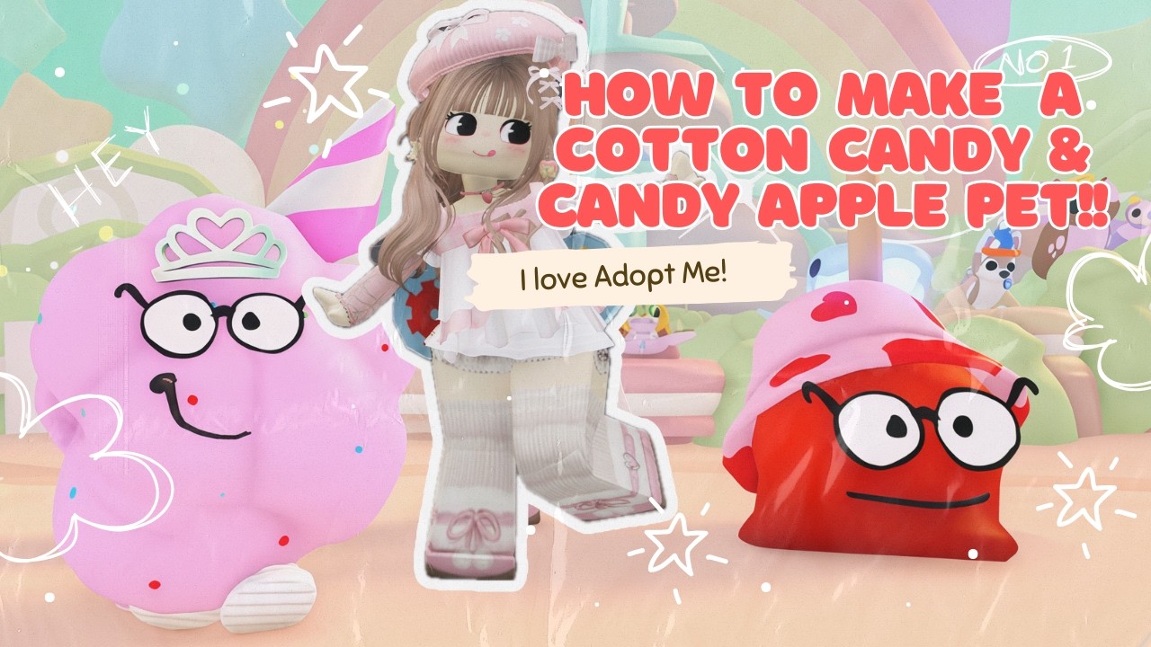How to make your very own Cotton Candy pet & Candy Apple pet in #adoptme Using the Avatar Editor ✨💕