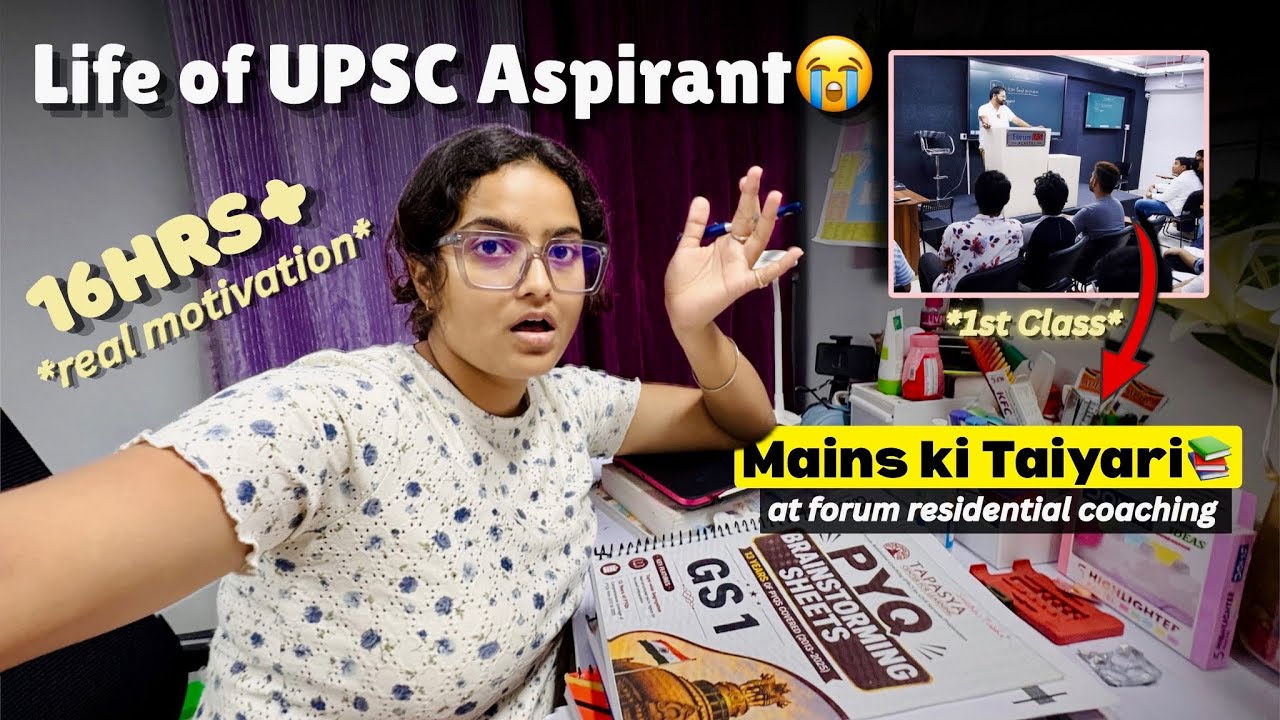 Влог абитуриента IAS😭: 16+ часов учебы для UPSC📝| Подготовка к мейнсу, жесткий режим, UPSC 2027📚