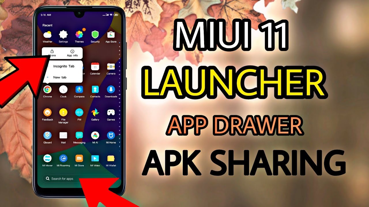 Official MIUI 11 Launcher with apk Sharing Support & Many More...