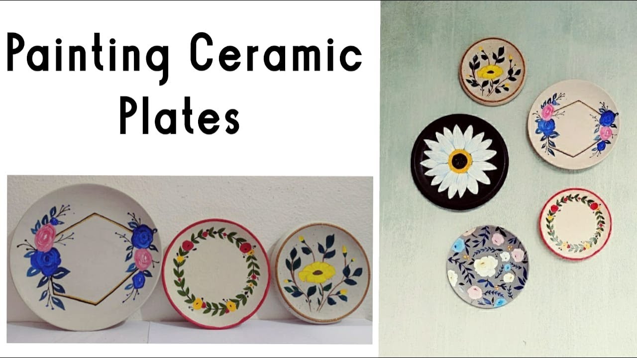 Painting on Ceramic Plates | Using Plate As a wall decor| How to hang plates on wall |