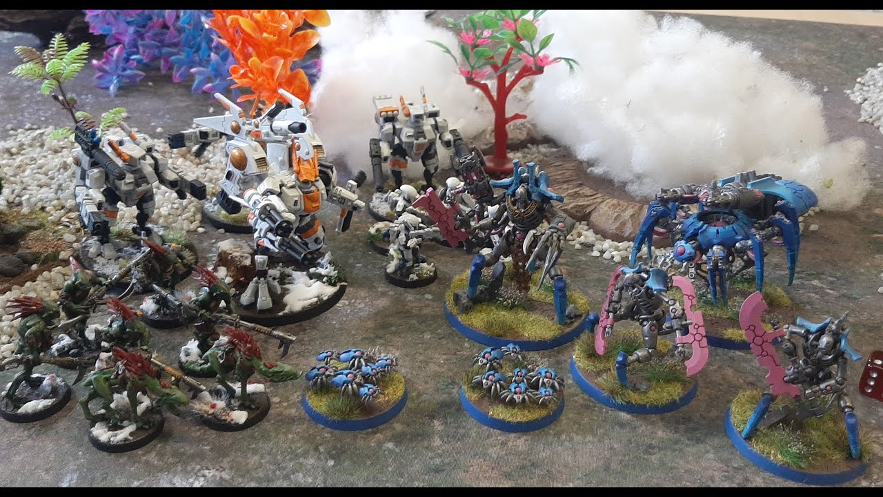 Warhammer 40k battle report 1000 points Tau vs Necons