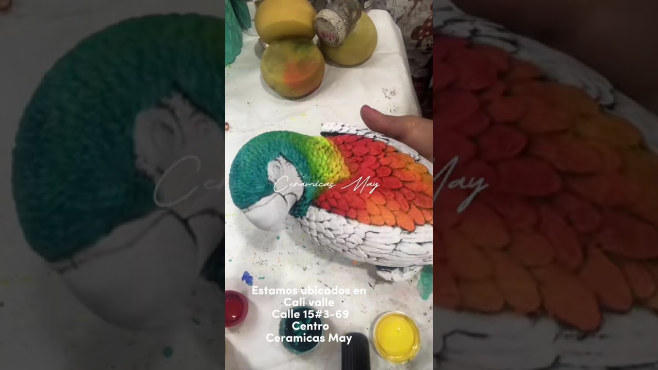 Tutorial para pintar loros en yeso 