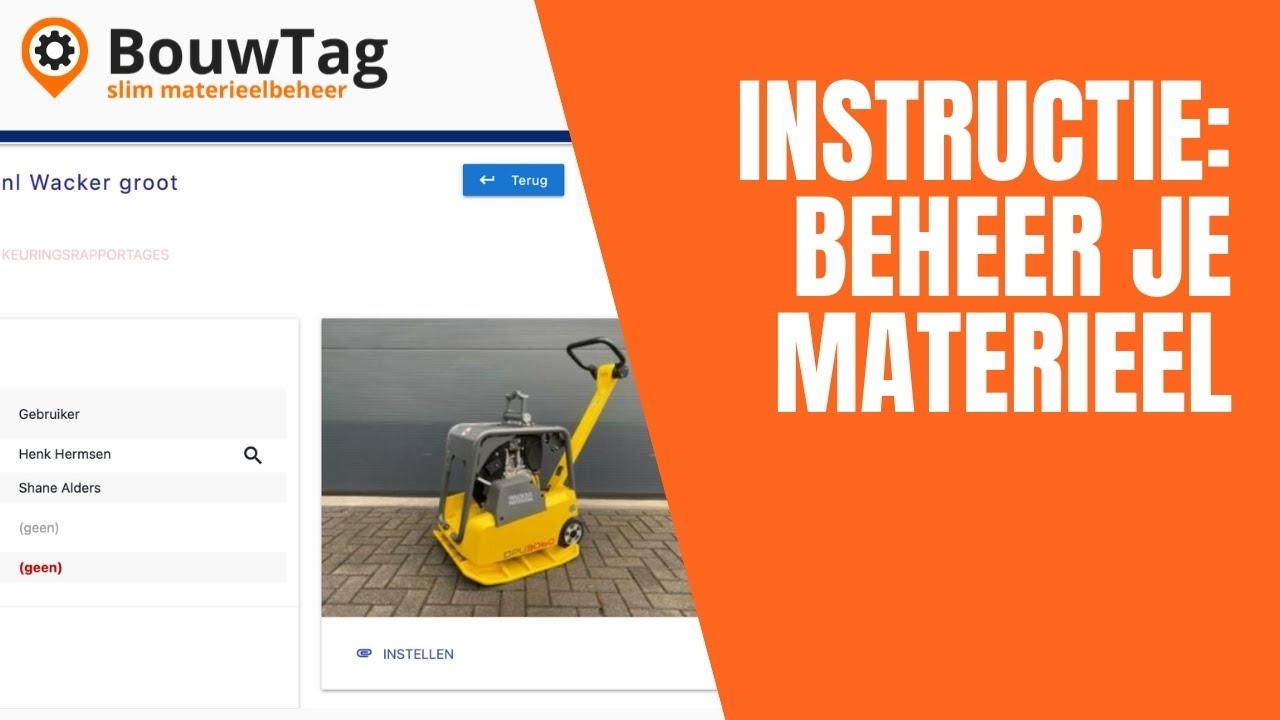 BouwTag Dashboard: Zo beheer je je materieel