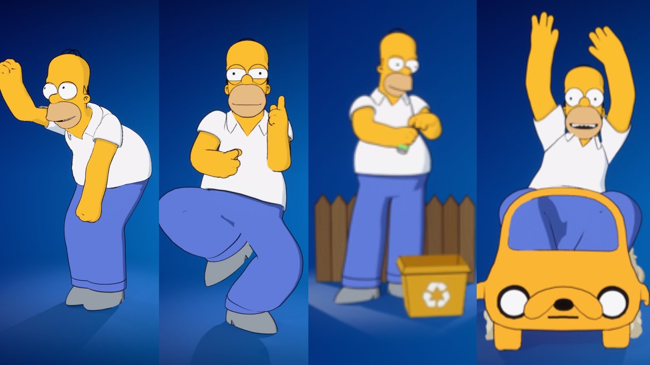 Homer Doing Emotes From Other Animated TV Shows and Films