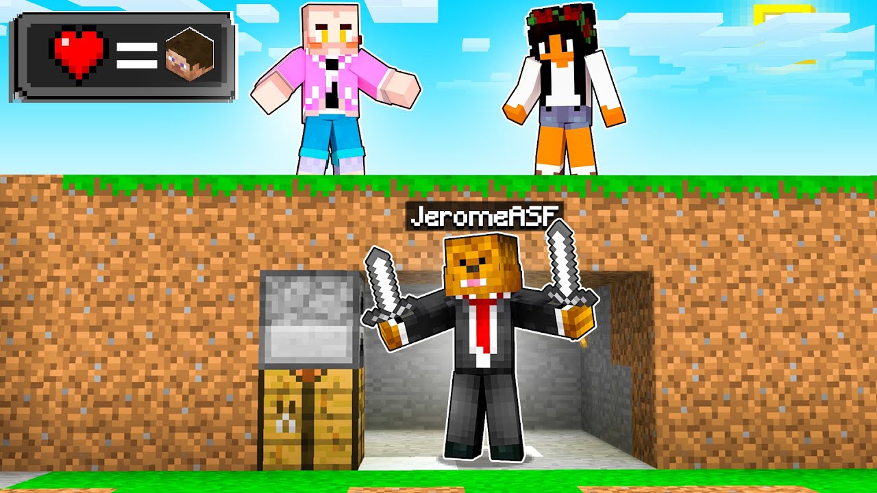 Minecraft Speedrunner VS 4 Hunters (Hearts=Kills)