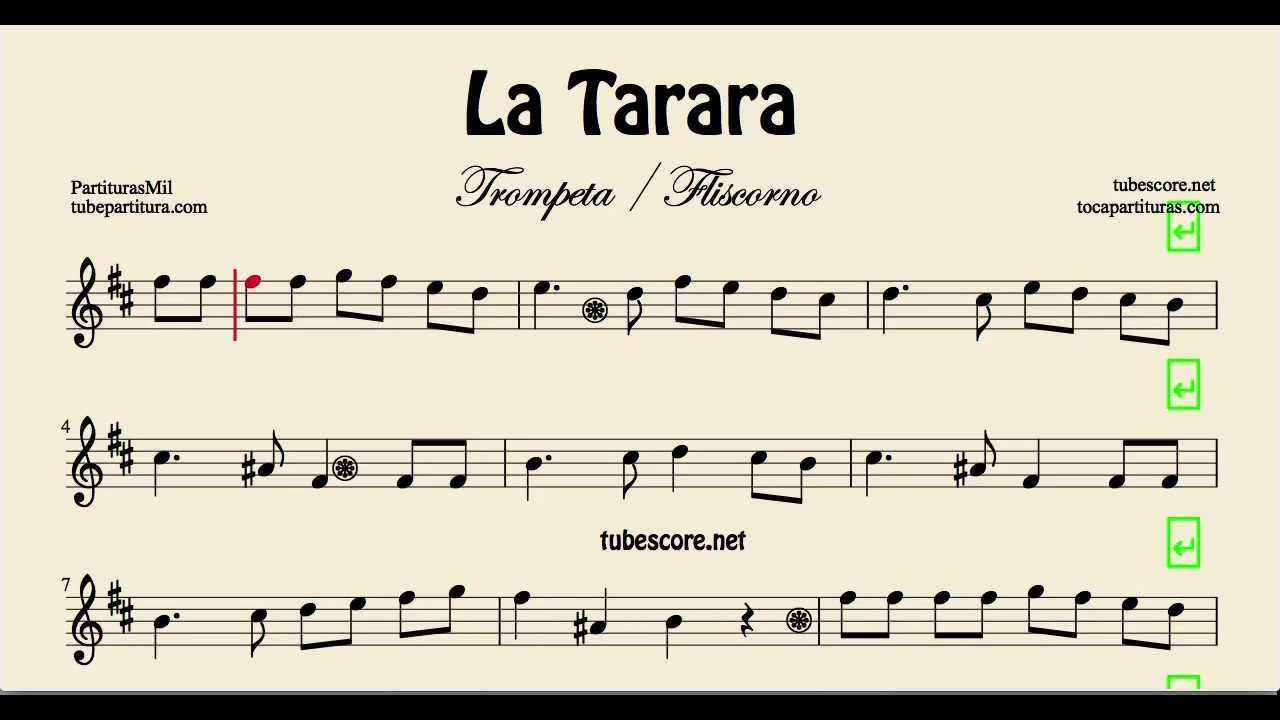 La Tarara sheet music for trumpet and flugelhorn