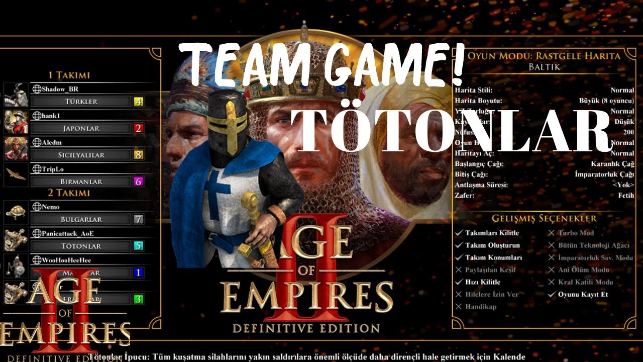 AGE OF EMPİRES 2 TÜRKÇE | 4V4 BALTIK | DENİZİ KAYBETTİKTEN SONRA MAÇ NASIL KAZANILIR | #TÜRKÇE