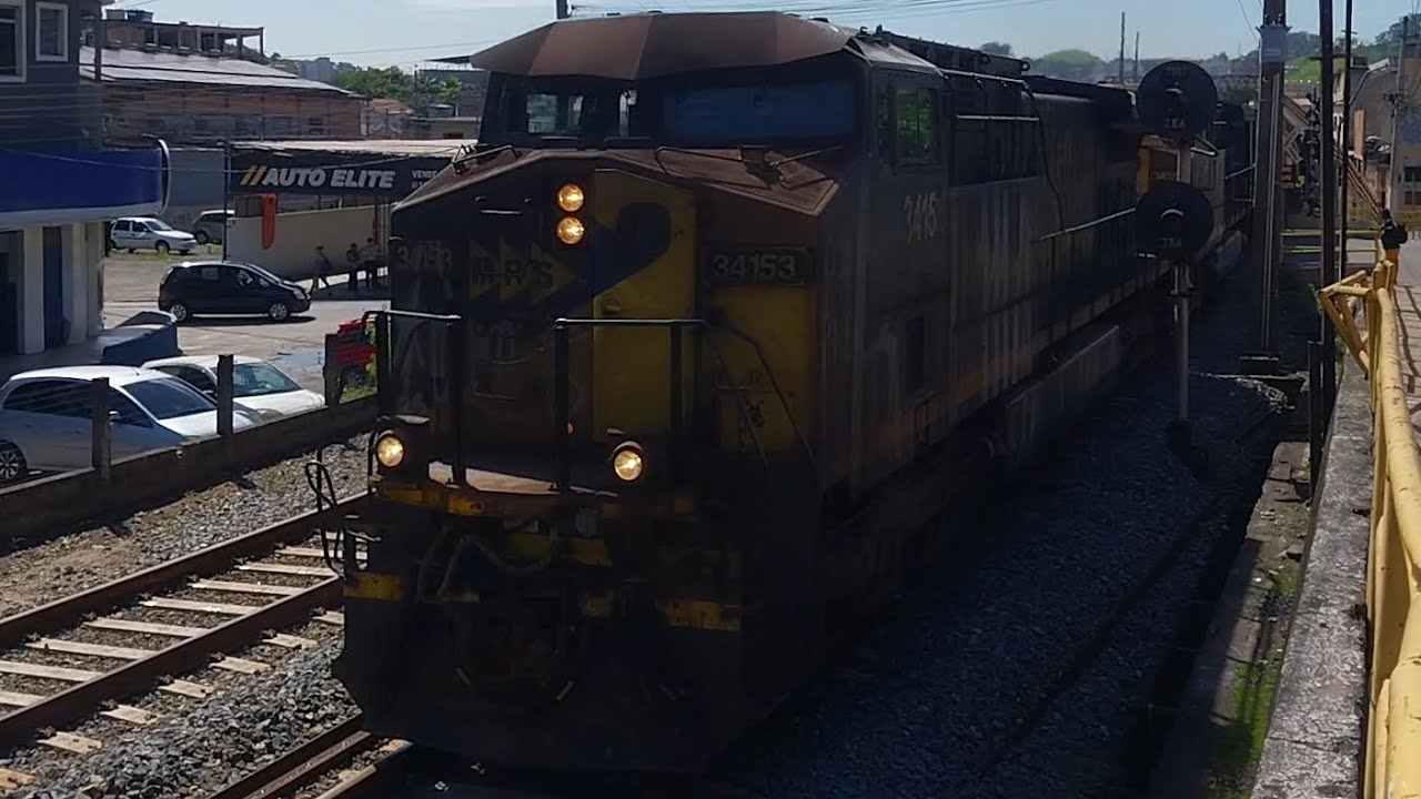 MRS - Trem de Carga Geral (KVP) Com dupla de AC44i em formação elefante #3415-3 e #3455-2 em FSE.