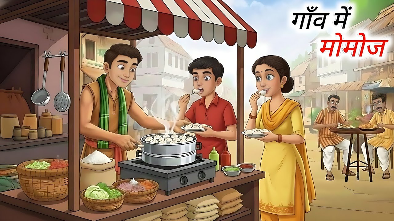 गांव में मोमोज की दुकान | Gaon Me Momos ki Dukaan | Hindi Moral Story