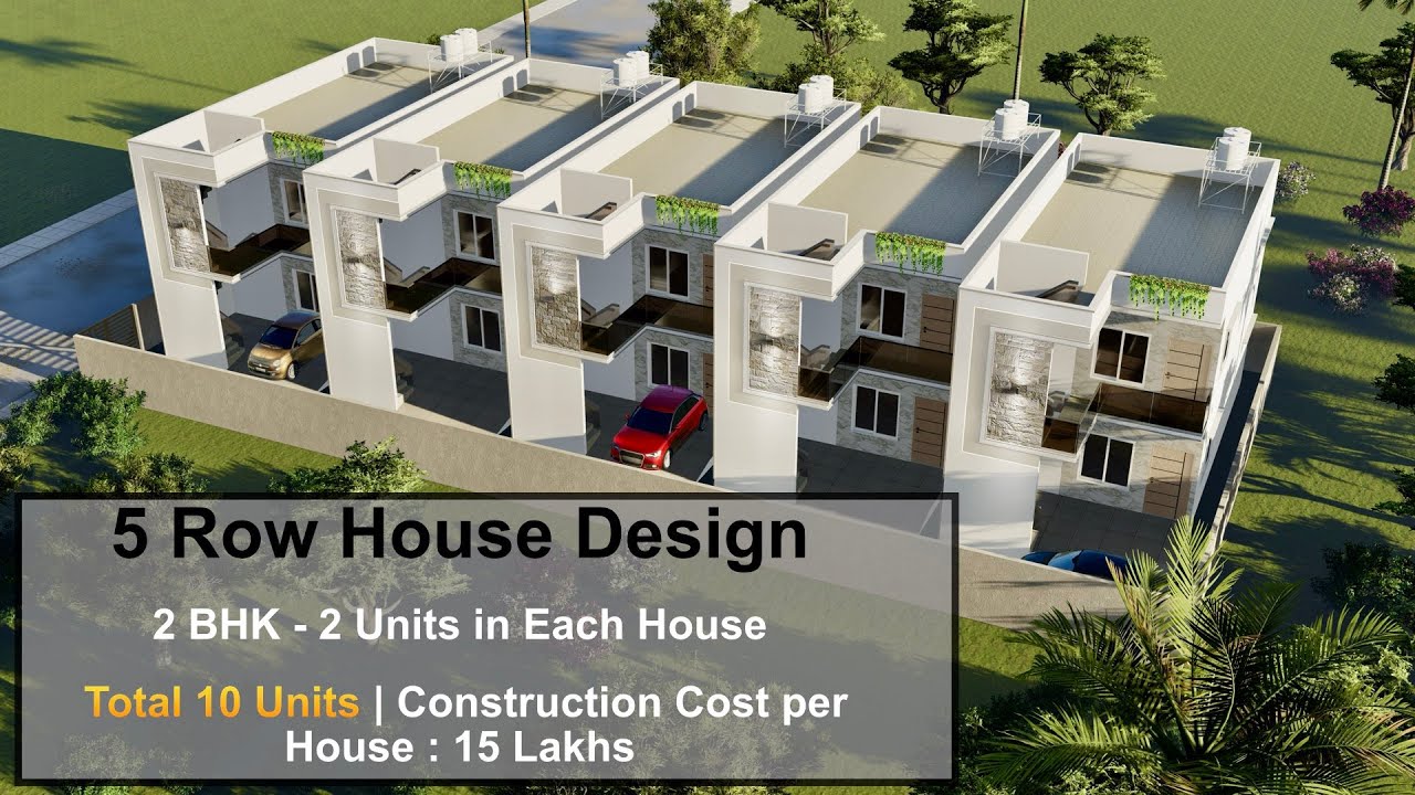 5 Budget Row House Design in 6000 Sqft Area