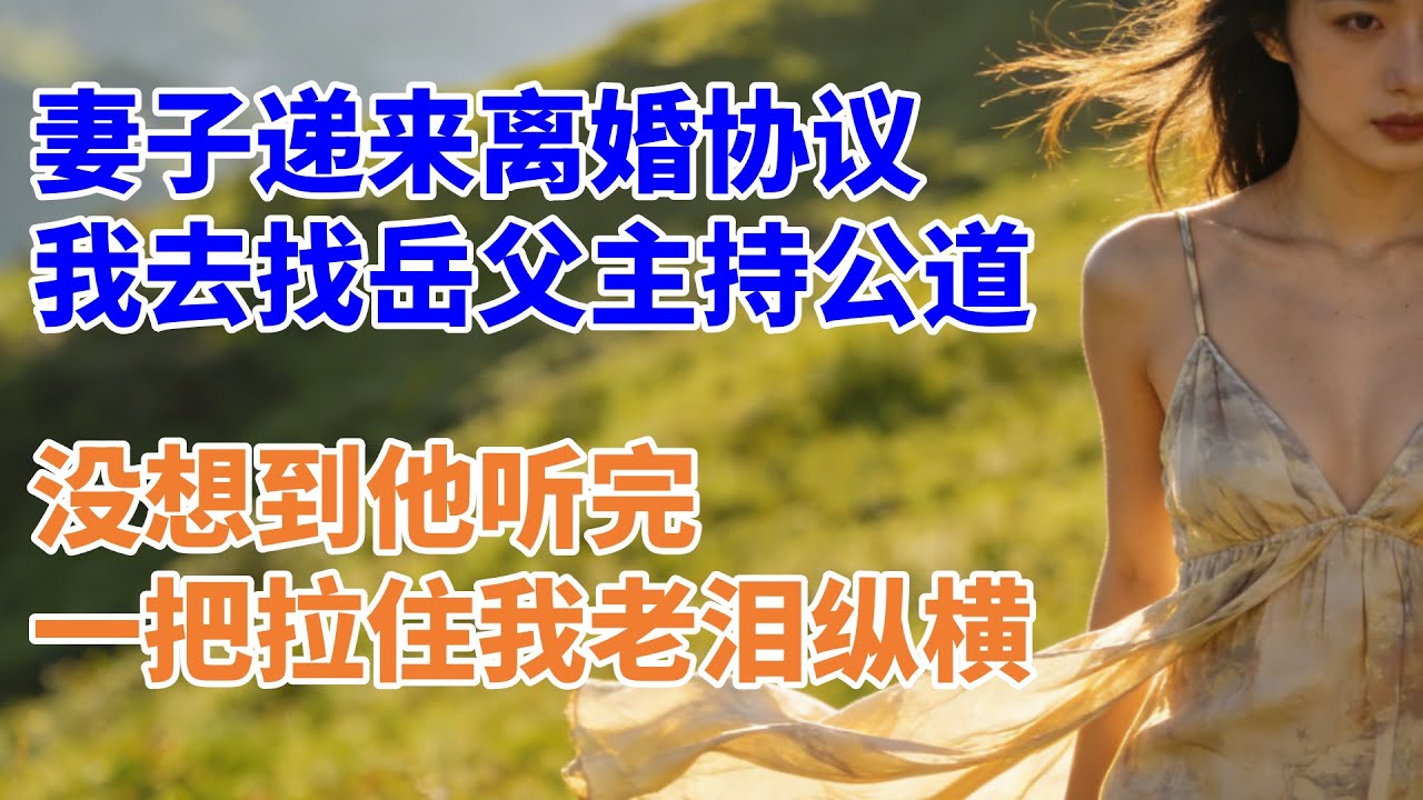 妻子递来离婚协议，我急忙去找岳父主持公道，没想到他听完，一把拉住我老泪纵横