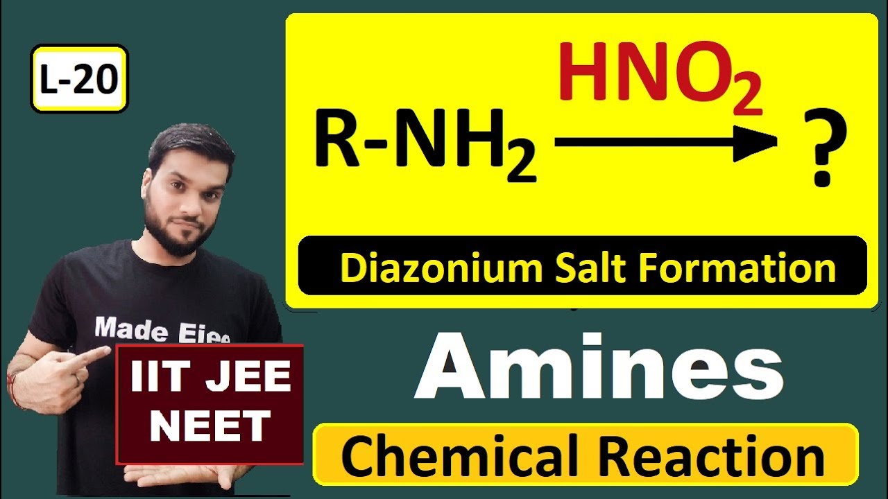 (L-20) Amine reaction with HNO2 || Diazonium Salt Formation || with Mechanism by Arvind Arora