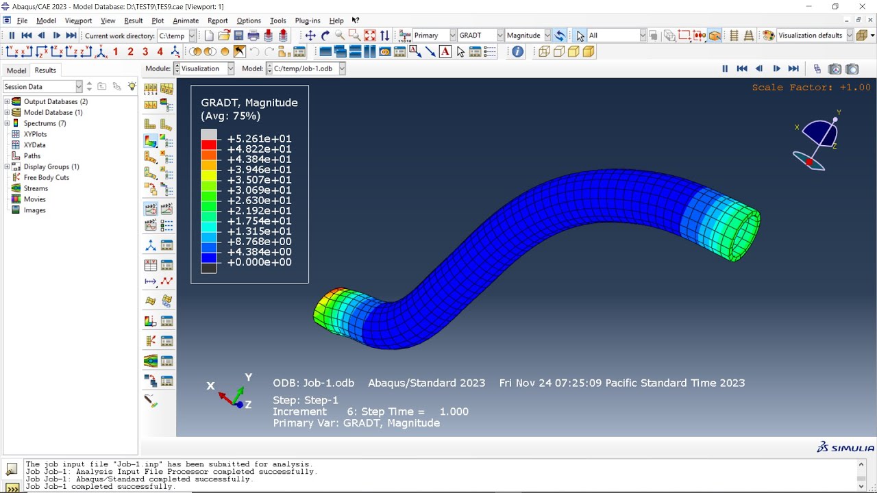 Abaqus ( Heat transfer analysis in pipe ) l تحلیل انتقال حرارت در لوله با آباکوس