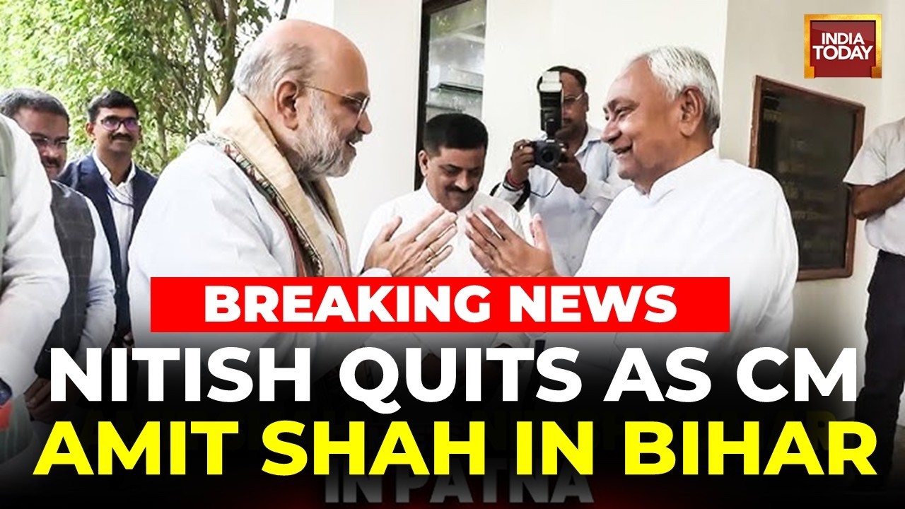 Amit Shah in Patna as Nitish Kumar quits Bihar CM post, files Rajya Sabha nomination