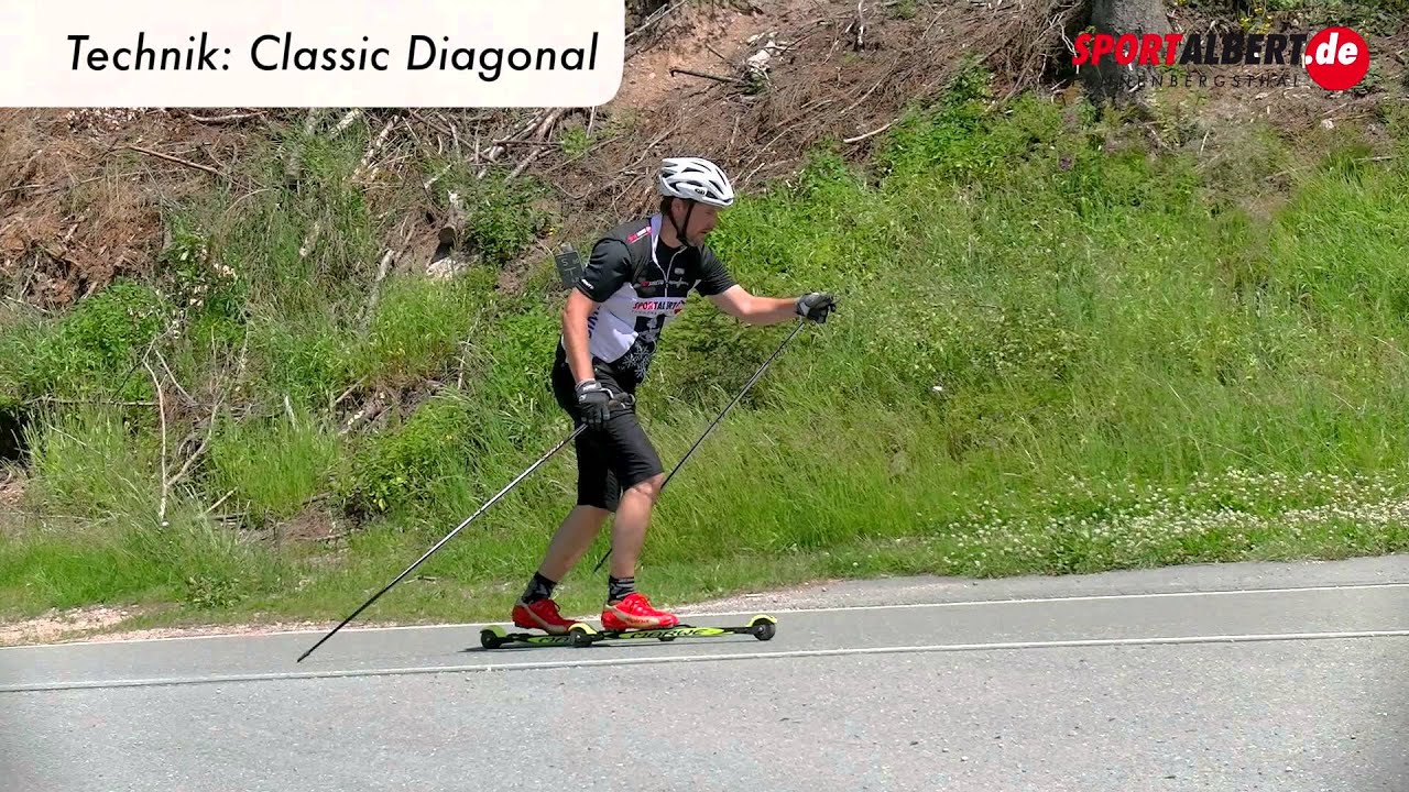Skiroller Lauftechnik Klassik Diagonal www.sportalbert.de