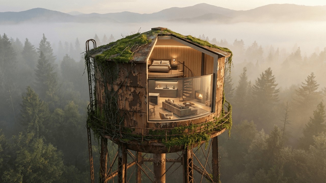 I Turned an Abandoned Water Tower into a $750,000 Secret Luxury Home (ASMR)