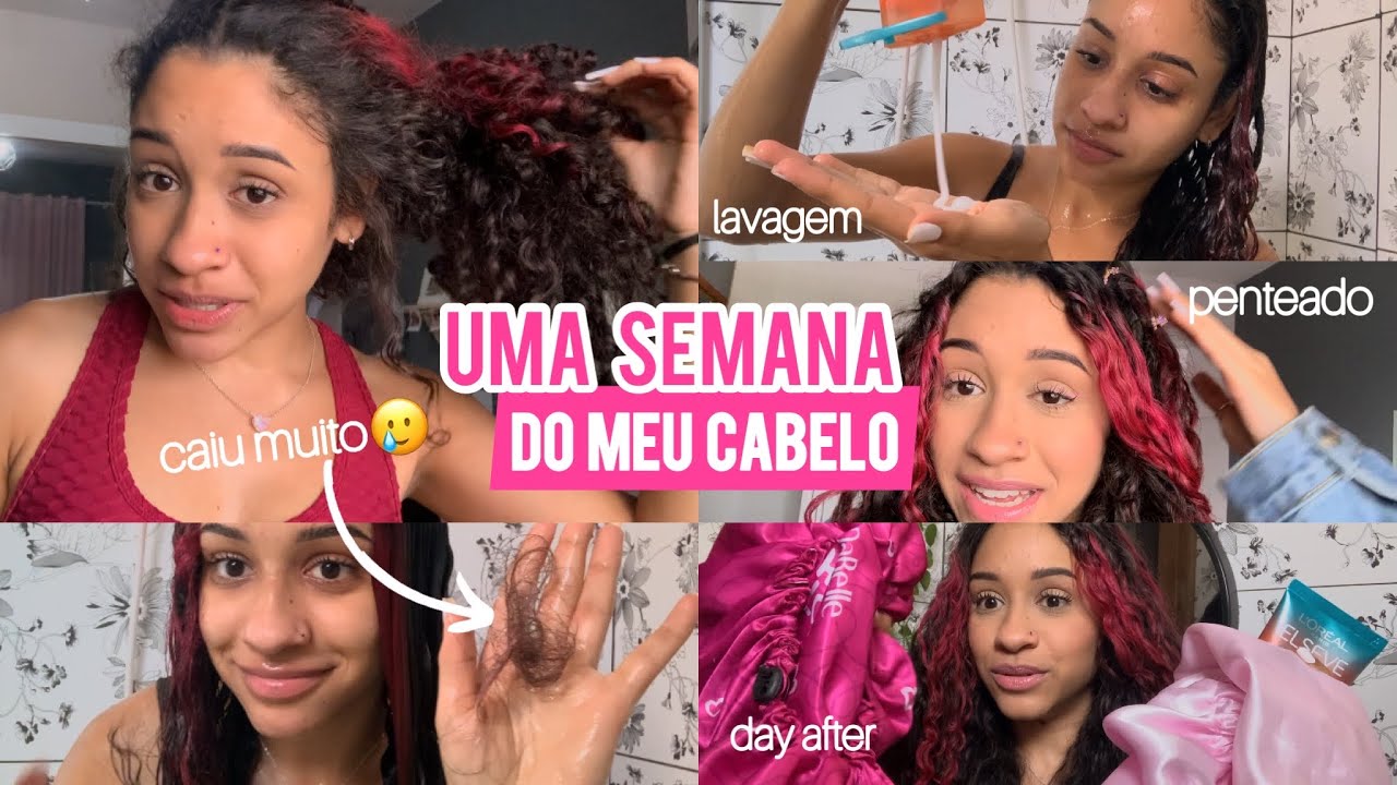 💗UMA SEMANA DO MEU CABELO CACHEADO | tudo que eu faço na real